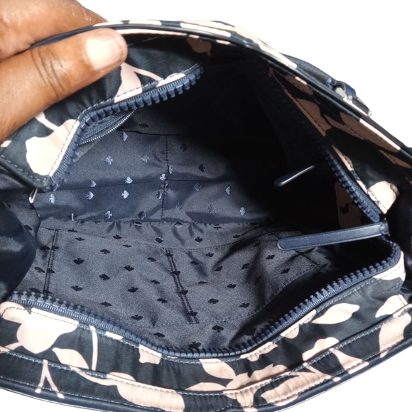 Kate Spade Jae Garden Nylon Leather Trim Floral Bag Top Handle & Crossbody Strap - Picture 8 of 11